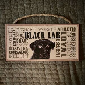 Black Lab Dog Wall Sign